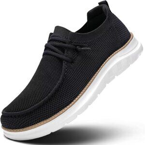Men's Black Loafers Shoes Casual Mesh Walking Boat Shoes Dress Sneakers
